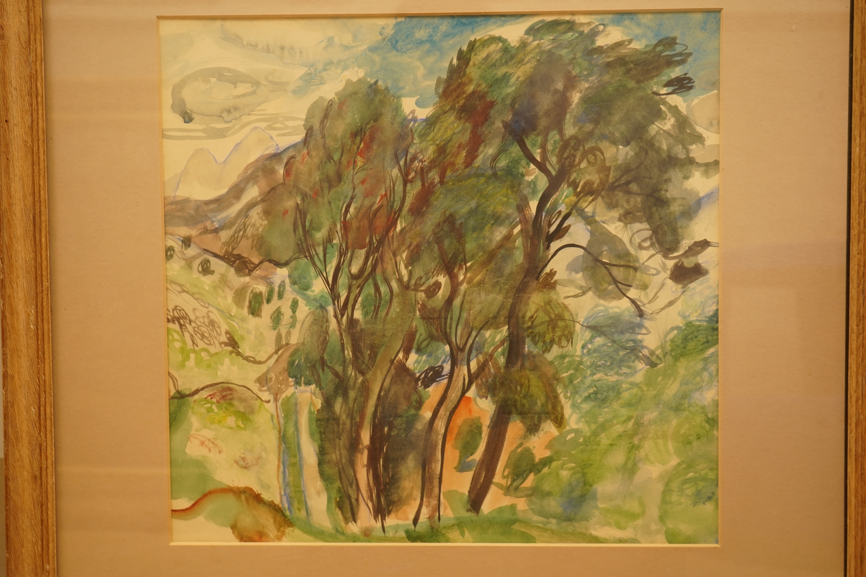 Leslie Hurry (1909-1978), Surreal study of trees, unsigned, watercolour, 34 x 35cm